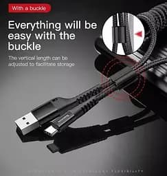 Кабель Baseus Fish eye Spring USB для Type-C 2A 1m Black (CATSR-01) - мініатюра 6