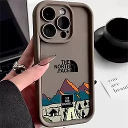 Чохол для iPhone 14 Plus матовий The North Face, захисний, коричневий - мініатюра 2
