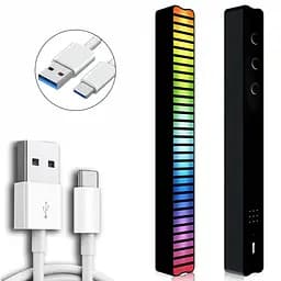 Настільна LED лампа RGB 5V Single Panel Bluetooth USB interface with app Black - мініатюра 2