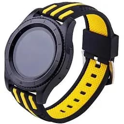 Силиконовый ремешок Primo Dart для часов Samsung Gear S3 Classic SM-R770/Frontier RM-760 Black Yellow