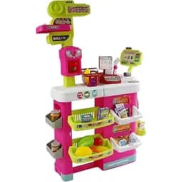 Дитячий набір, сучасний супермаркет з продуктами, звуковими та світловими ефектами, рожевого кольору