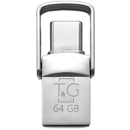 Флеш накопитель USB 64Gb T&G Metal TG104 серебристый Type-C/USB 2.0 (TG104TC-64G)
