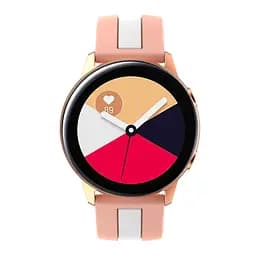 Ремінець для Samsung Galaxy Watch 4 40mm - рожево-білий ширина кріплення 20мм силікон Watchbands D2 Normal (W37-0WB884351) - мініатюра 2