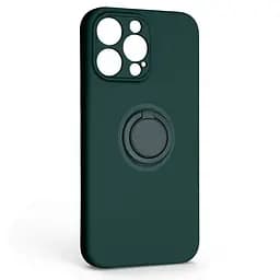 Силиконовый чехол для Apple iPhone 14 Pro Max, Icon Ring, зеленый, панель-накладка, с кольцом-подставкой на 360°, противоударный, возможность использования магнитных держателей, ArmorStandart (ARM68724)