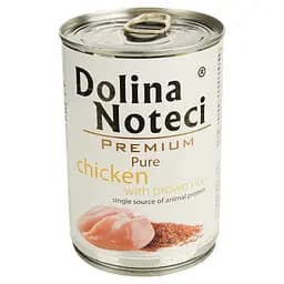 Вологий корм Dolina Noteci Premium Pure для собак схильних до алергії, з куркою та коричневим рисом, 400 гр