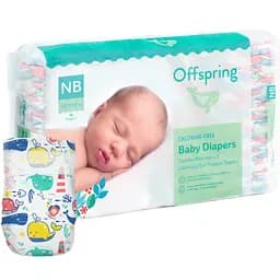 Подгузники Offspring Willy the Whale размер NB (до 4 кг) 56 шт. (DP-OI-FAT-NB56P-WTW)