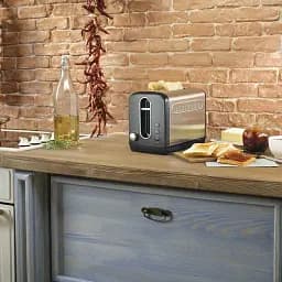 Тостер Gorenje T 1100 CLBK на 2 тости сріблясто-чорний (732749) - мініатюра 6