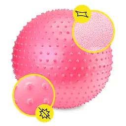 М'яч для фітнесу (фітбол) Cornix 65 см масажний Anti-Burst Pink XR-0485 - мініатюра 4