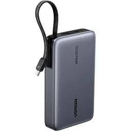 УМБ Ugreen 20000mAh 145W PD3.1.QC, USB-A,USB-С IN/OUT, with built in USB-C cable (PB551) Gray - мініатюра 2