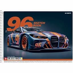 Альбом для малювання Школярик Гонка спiраль УФ-лак 30 аркушів 9 шт. (PB-SC-030-8056)