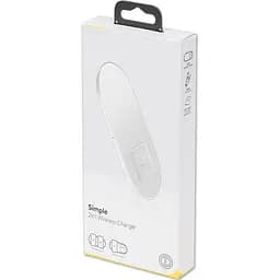 Бездротовий зарядний пристрій Baseus Simple 2 in 1 (Phone + Pods) 18W WXJK-02 White - мініатюра 3