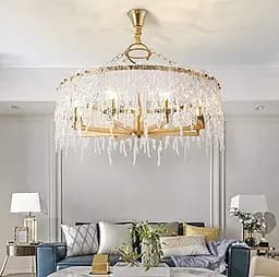 Дизайнерська люстра із прозорими скляними пластинами Ø 80 см | Line F | Арт. D1522-800