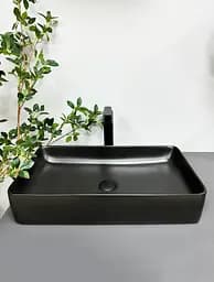 Умивальник VBI Triest black matt накладний VBI-012701, Чорний матовий - мініатюра 2