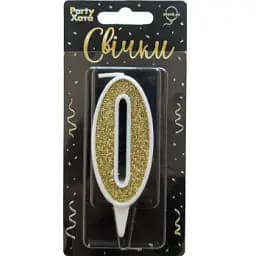 Свічка-цифра 0 Party Хата 1502-5799 Золотий shop (4823118903645)