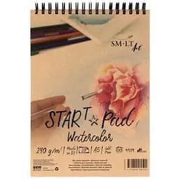 Альбом для акварелі на спіралі STAR T 240г/м2 20л натуральний білий SM-LT Art