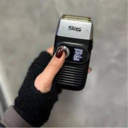 Електробритва DSP-60088 чоловіча акумуляторна сіткова для сухого бриття з висувним триммером та LED дисплеєм 1400 mAh 5 Вт Чорний - мініатюра 7