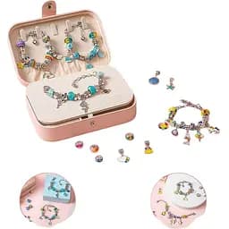 Набір прикрас 12 основ браслетів, шарми, шкатулка
