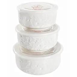 Набор салатников Lefard с крышками, белый (359-400)