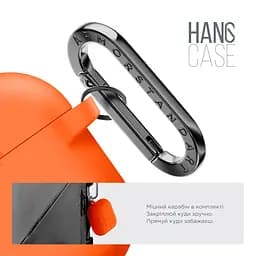 Силіконовий чохол для навушників Apple AirPods Pro 2 2022, Hang Case, помаранчевий, ультратонкий захисний кейс товщиною 2 мм, захист від подряпин, пилу та ударів, компактний, з карабіном для кріплення, ArmorStandart (ARM68594) - мініатюра 4