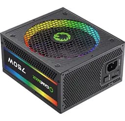 Блок питания 750 Вт, GameMax RGB 750 PRO, черный, модульный, 80+ золотистый, Active PFC, 14 см с ARGB подсветкой, 3xMolex
