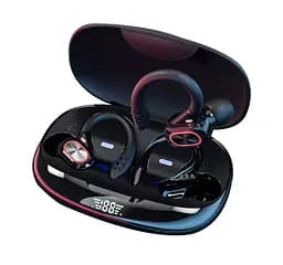 Бездротові спортивні, водонепроникні навушники TWS S730 з кріпленням за вухо, сенсорами і LED дисплеєм