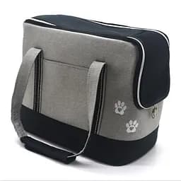 Сумка-переноска для маленьких собак и кошек Zoo-hunt Балу серая №0 23х35х28 см
