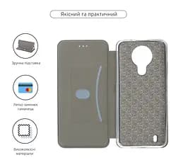 Чехол-книжка для Nokia 1,4, G-Case, черный, кожаный чехол-книжка из экокожи (PU) и TPU, с магнитом, с подставкой и вместительным кардхолдером, противоударный, защита всего корпуса, ArmorStandart (ARM59891) - мініатюра 3