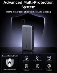 УМБ Ugreen 25000mAh 165W PD3.1/QC, USB-A,USB-С IN/OUT, with built in 2xUSB-C cables (PB552) Gray - мініатюра 9