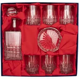 Набор хрустальной посуды для виски Devilon в подарочной упаковке с тканью 8 шт. (6280/4)