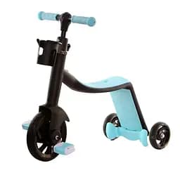 Детский трехколесный самокат велосипед беговел (Голубой)