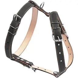 Шлея для собак Collar подвійна, шкіра, 49-68х68-80х2,5 см, чорний (6421)