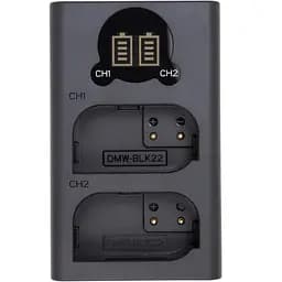 Зарядний пристрій з дисплеєм PowerPlant Panasonic DL-BLK22 для двох акумуляторів