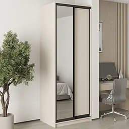 Шкаф-купе двухдверный MebelStar Уни BG ДСП/Зеркало 90x60x240 см Кашемир (MBS-10515)