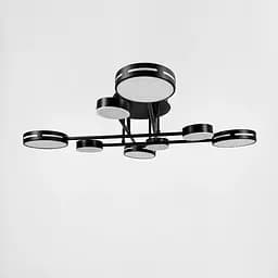 Черная потолочная люстра на 4+4 световых круга Ø 80 см | Ст. 77031/4+4 BK | Line F