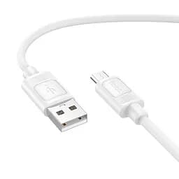 Дата кабель Hoco X122 Benefit USB to MicroUSB 2.4A (1 м) Белый