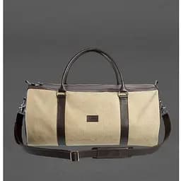 Сумка Harper MAXI з канвасу з темно-коричневими шкіряними вставками