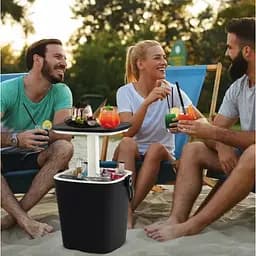 Стол-холодильник Costway Gobar 3-в-1 с подъемной крышкой 15L черный