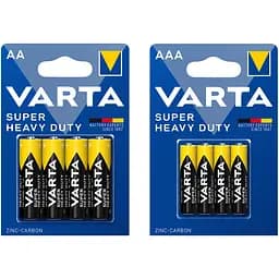 Батарейки Varta Super Heavy Duty AA 4 шт. + Varta Super Heavy Duty AAA 4 шт. (20006101418)