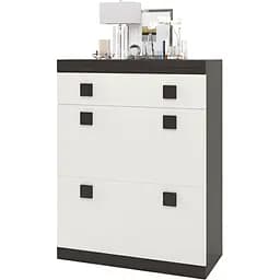 Тумба для взуття Еверест Соната ТО-800 80х38х105.5 темний венге + білий (DTM-2215)