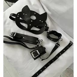BDSM маска кішки чорна