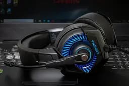 Дротова ігрова гарнітура Onikuma Gaming with LED K6, USB, 3.5mm, 2m, black-blue - мініатюра 8