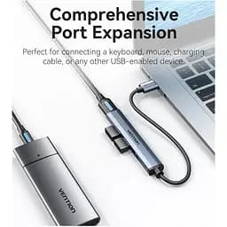 Хаб USB 3.0 - 1xUSB 3.0/3xUSB 2.0, 0.15м, 5 Гбіт/с, Grey Vention - мініатюра 9