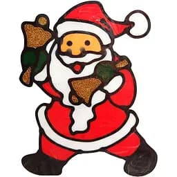 Силиконовая наклейка на стекло Bambi Санта Клаус с колокольчиками 20 х 15 см (13-63-09)