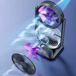Настільний вентилятор S30 Dual-Fan 3000mAh Black - мініатюра 2