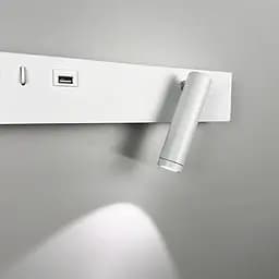 Біле бра з поворотним спотом справа + розʼєм USB Line F Арт. WJ028/2 L WT (лівий) + USB-A - мініатюра 3