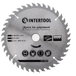 Диск пильний по дереву Intertool 180 х 40T х 20 мм