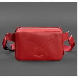 Шкіряна жіноча поясна сумка Dropbag Mini червона