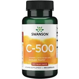 Вітамін С Swanson Vitamin C with Rose Hips 500 мг 100 капсул