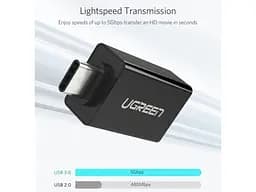 Перехідник-адаптер OTG Ugreen US173 USB-A 3.0 female to Type-C male (20808) чорний - мініатюра 5