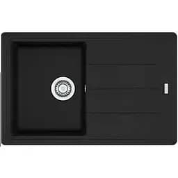 Кухонна мийка Franke Basis, фраграніт, прямокутник, з крилом, 780х500х200мм, чаша - 1, накладна, BFG 611-78, чорний матовий